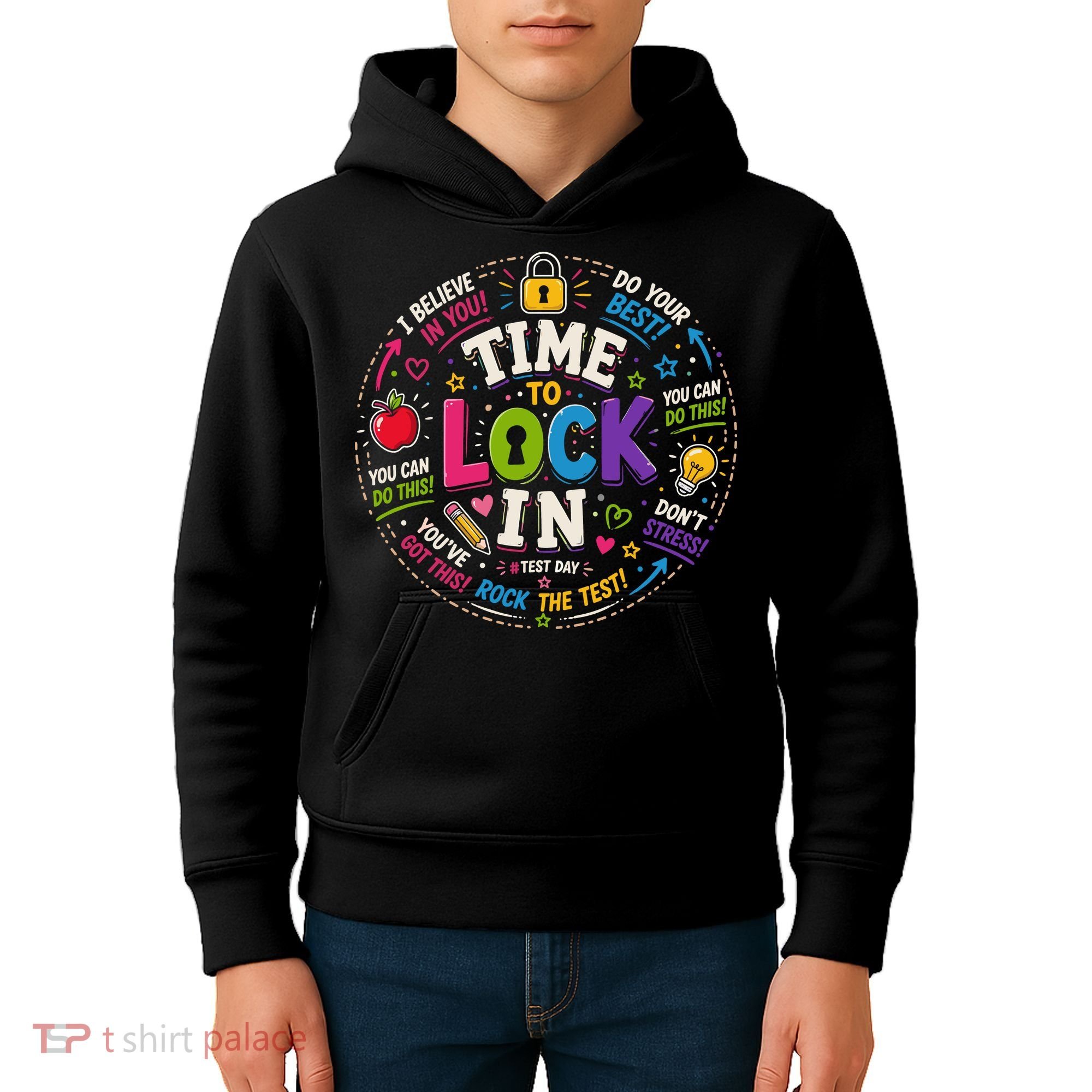 Time To Lock In Test Day Kids Hoodie