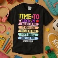 Time To Lock In Test Day Do Your Best Kids T-Shirt thumb 3