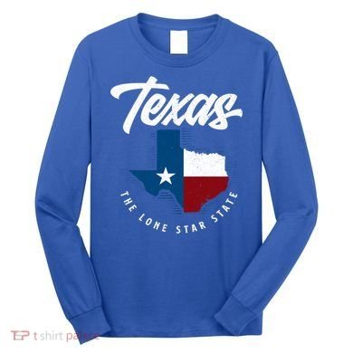 Texas The Lone Star State Gift Texas Map Cool Gift Long Sleeve Shirt