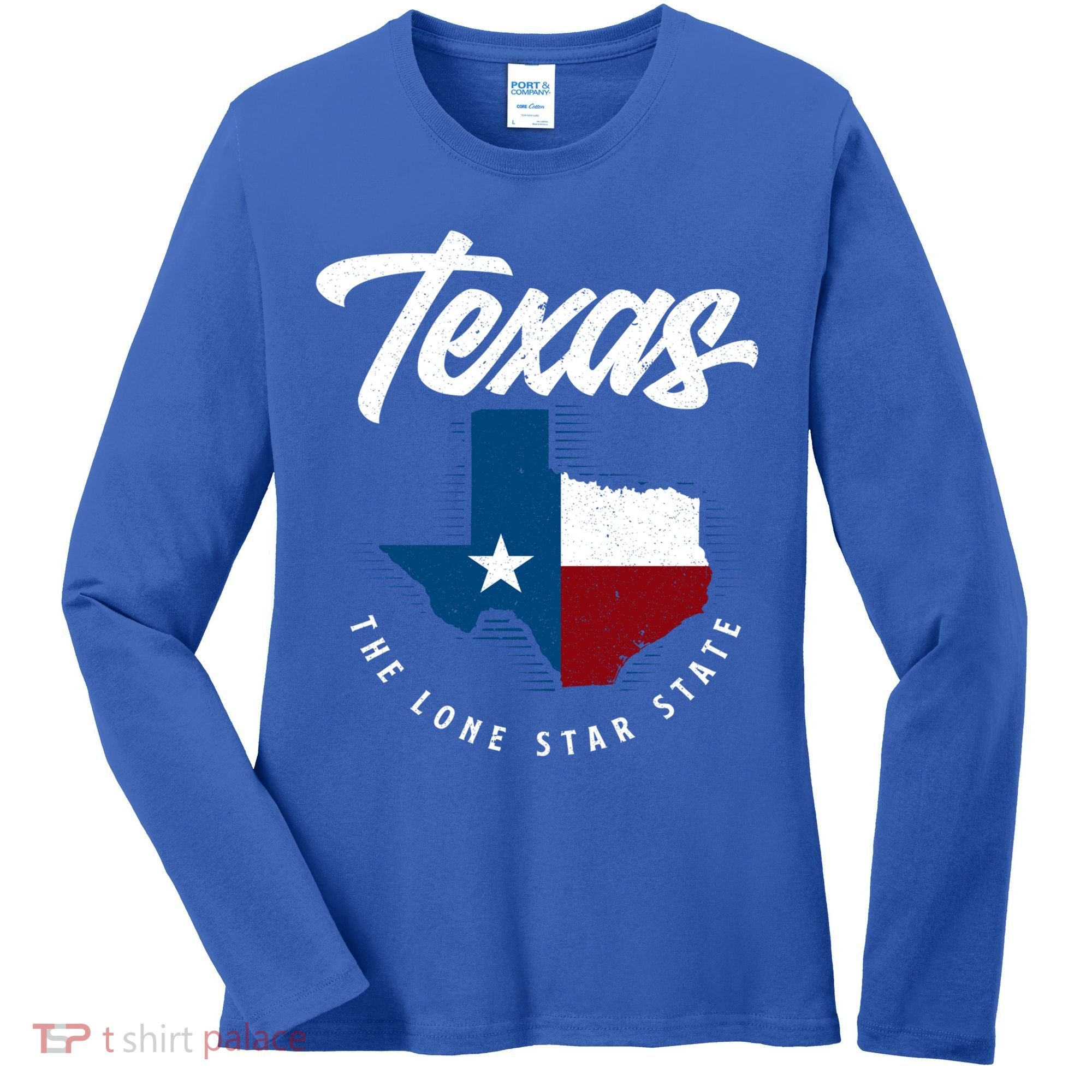 Texas The Lone Star State Gift Texas Map Cool Gift Women's Long Sleeve Shirt