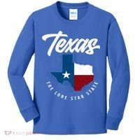 Texas The Lone Star State Gift Texas Map Cool Gift Kids Long Sleeve Shirt thumb 0