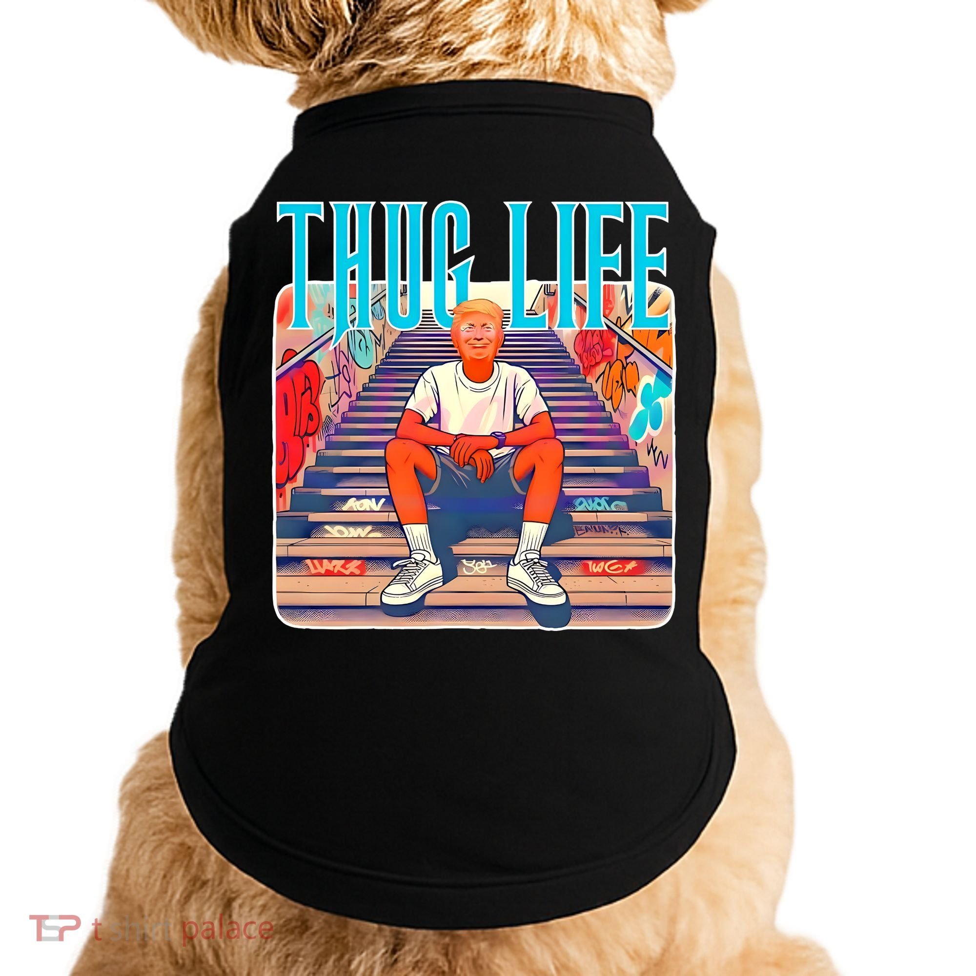 Trump Thug Life 4th Of July Doggie Tank