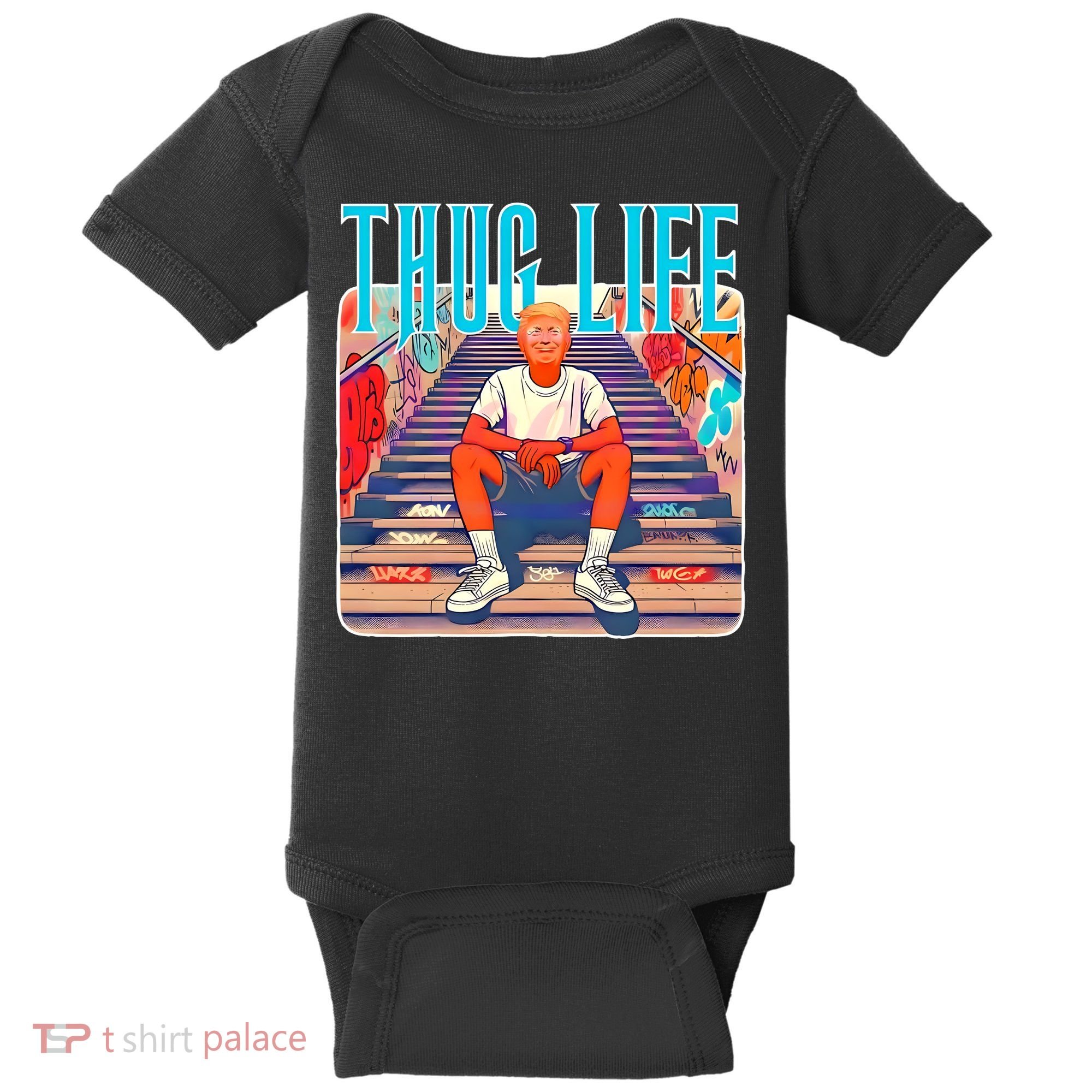 Trump Thug Life 4th Of July Baby Bodysuit