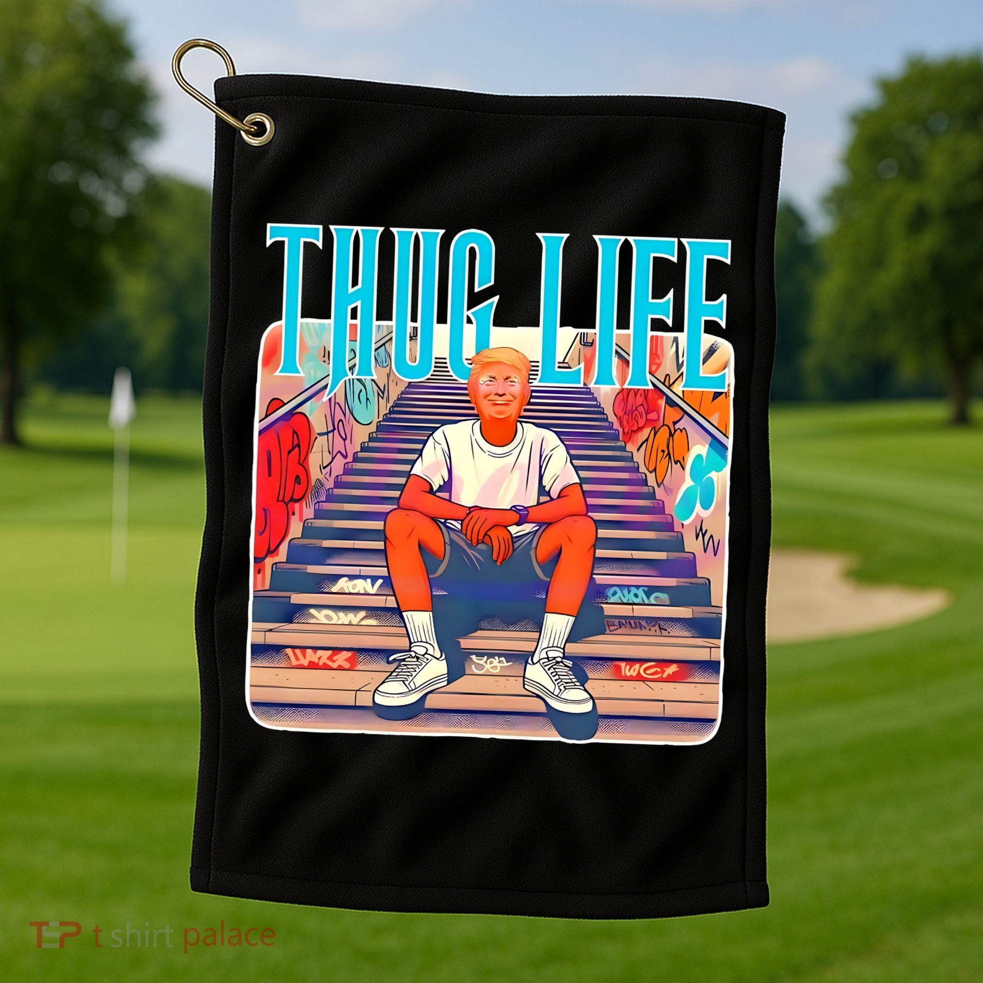 Trump Thug Life 4th Of July Golf Towel