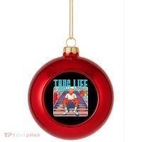 Trump Thug Life 4th Of July Plastic Christmas Ball Ornament thumb 0