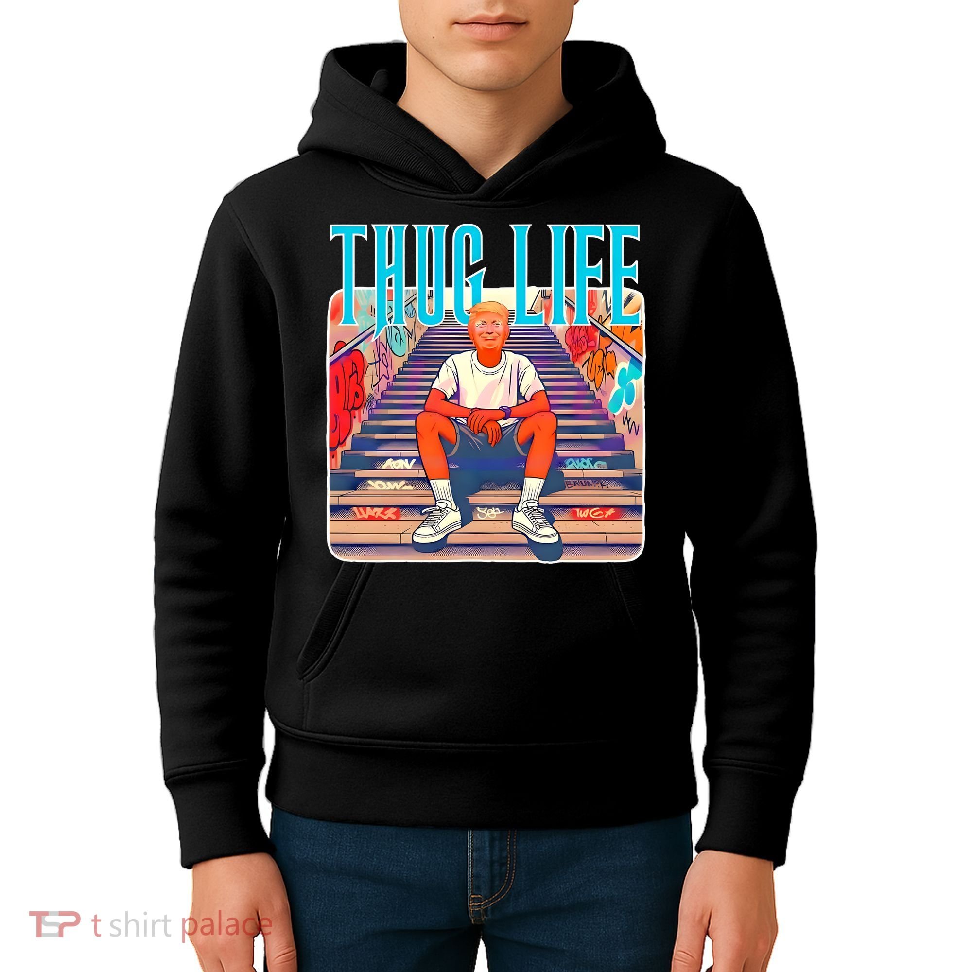 Trump Thug Life 4th Of July Kids Hoodie