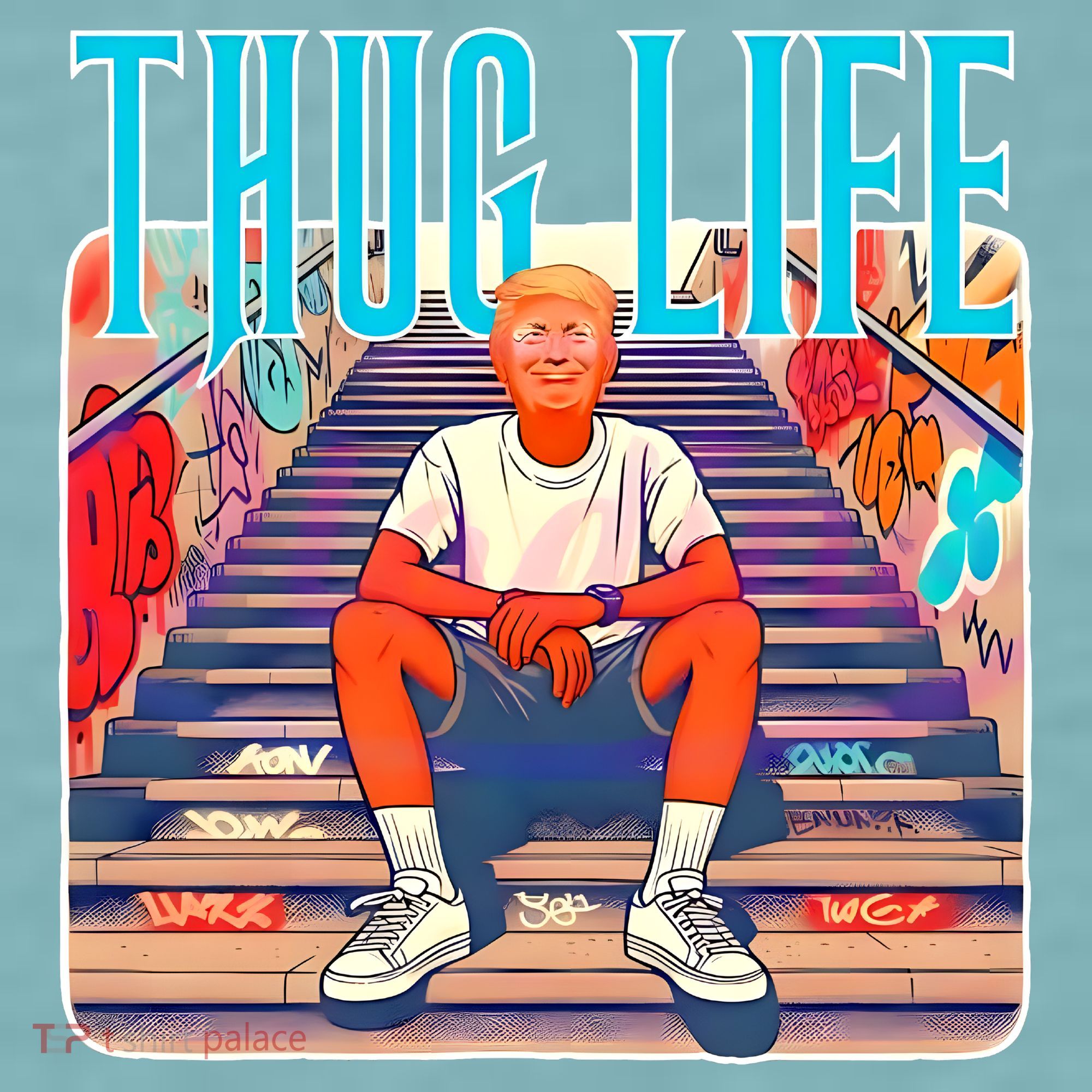 Trump Thug Life 4th Of July Sueded Cloud Jersey T-Shirt