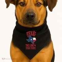 Texas The Lone Star State Gift Texas Map Cool Gift USA-Made Doggie Bandana thumb 1