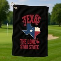 Texas The Lone Star State Gift Texas Map Cool Gift Golf Towel thumb 1
