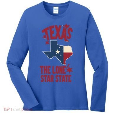 Texas The Lone Star State Gift Texas Map Cool Gift Women's Long Sleeve Shirt