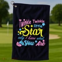 Twinkle Twinkle Little Star Only I Know What You Are Gender Golf Towel thumb 1