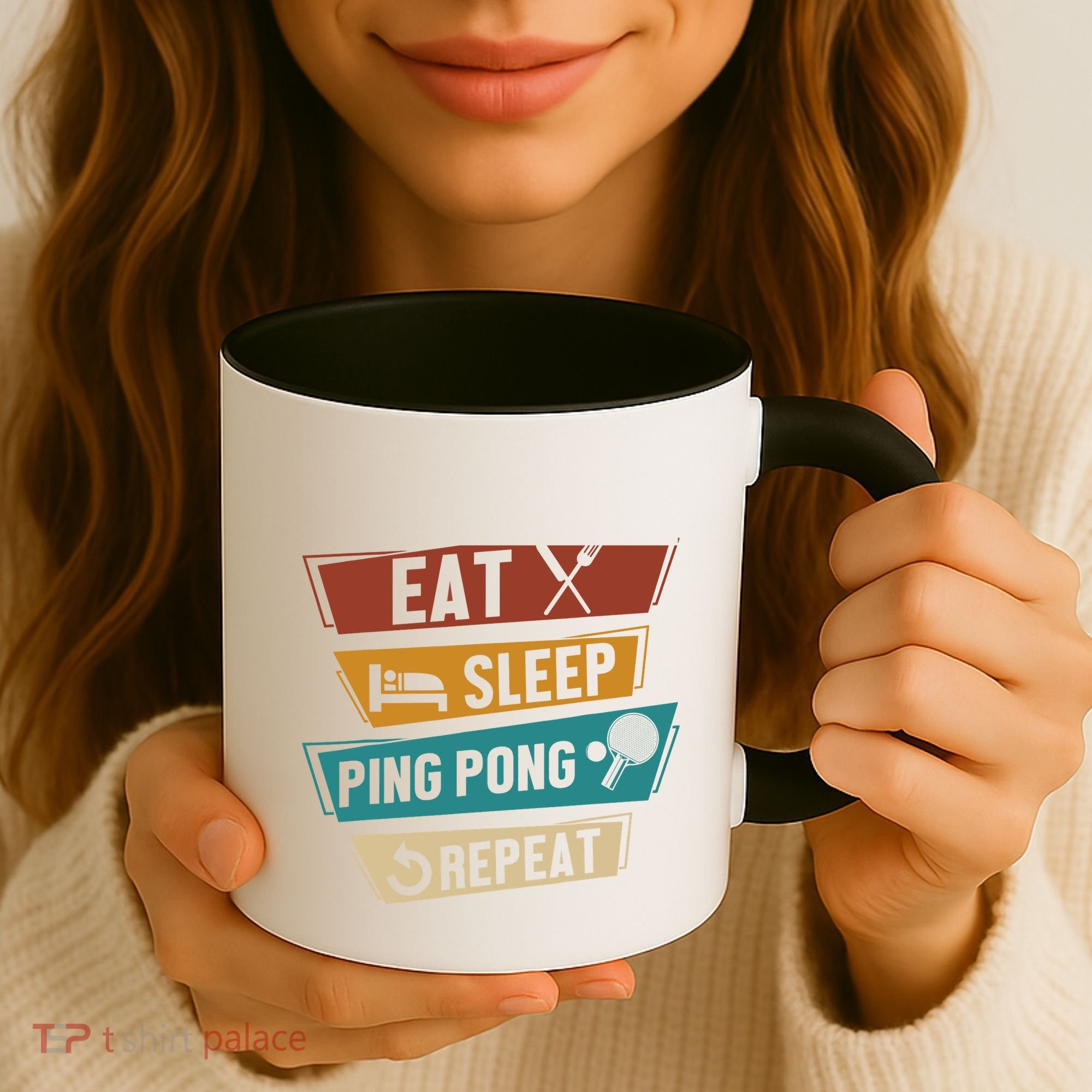 Table Tennis Lover Eat Sleep Ping Pong Repeat Coffee Mug