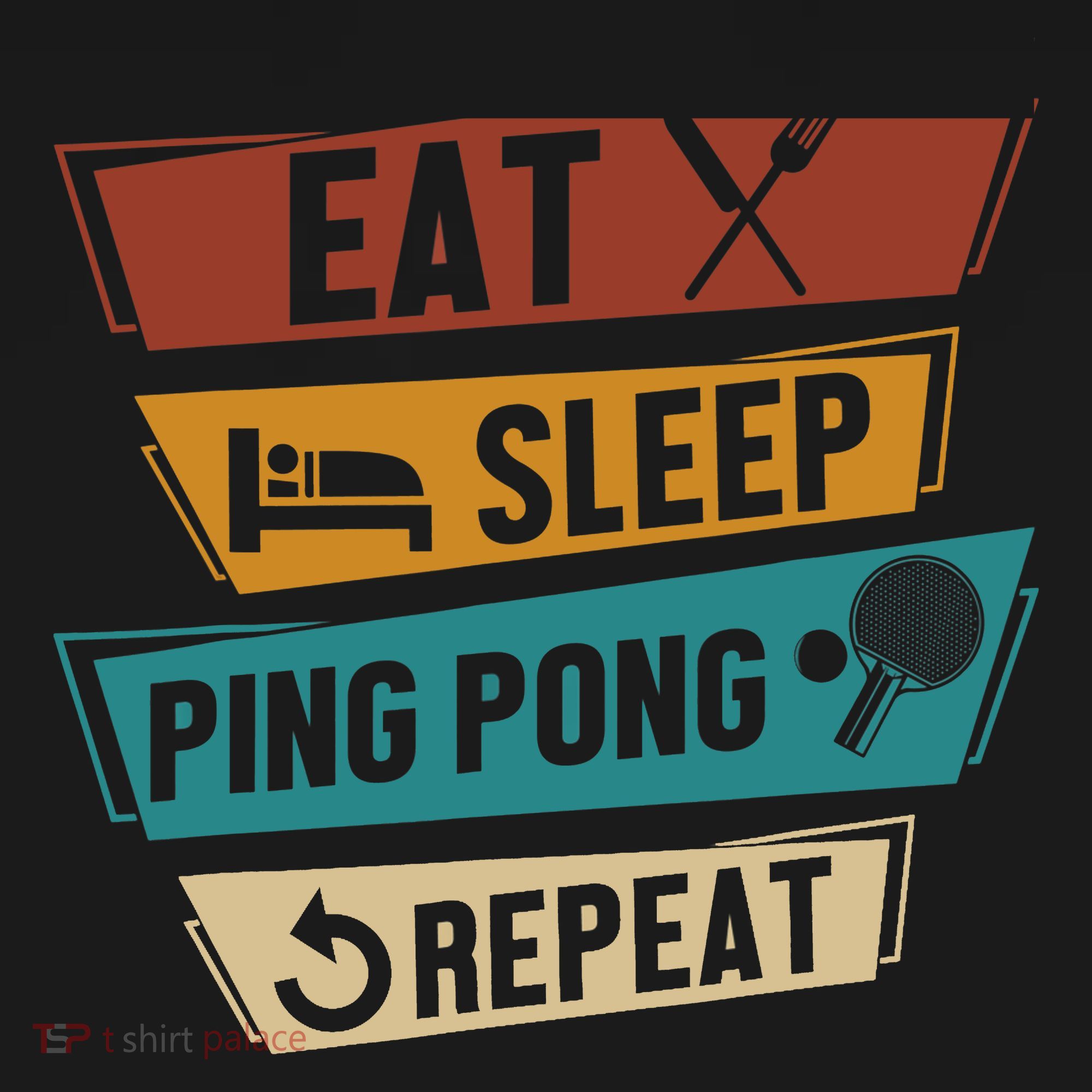 Table Tennis Lover Eat Sleep Ping Pong Repeat Ornament