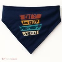 Table Tennis Lover Eat Sleep Ping Pong Repeat USA-Made Doggie Bandana thumb 0