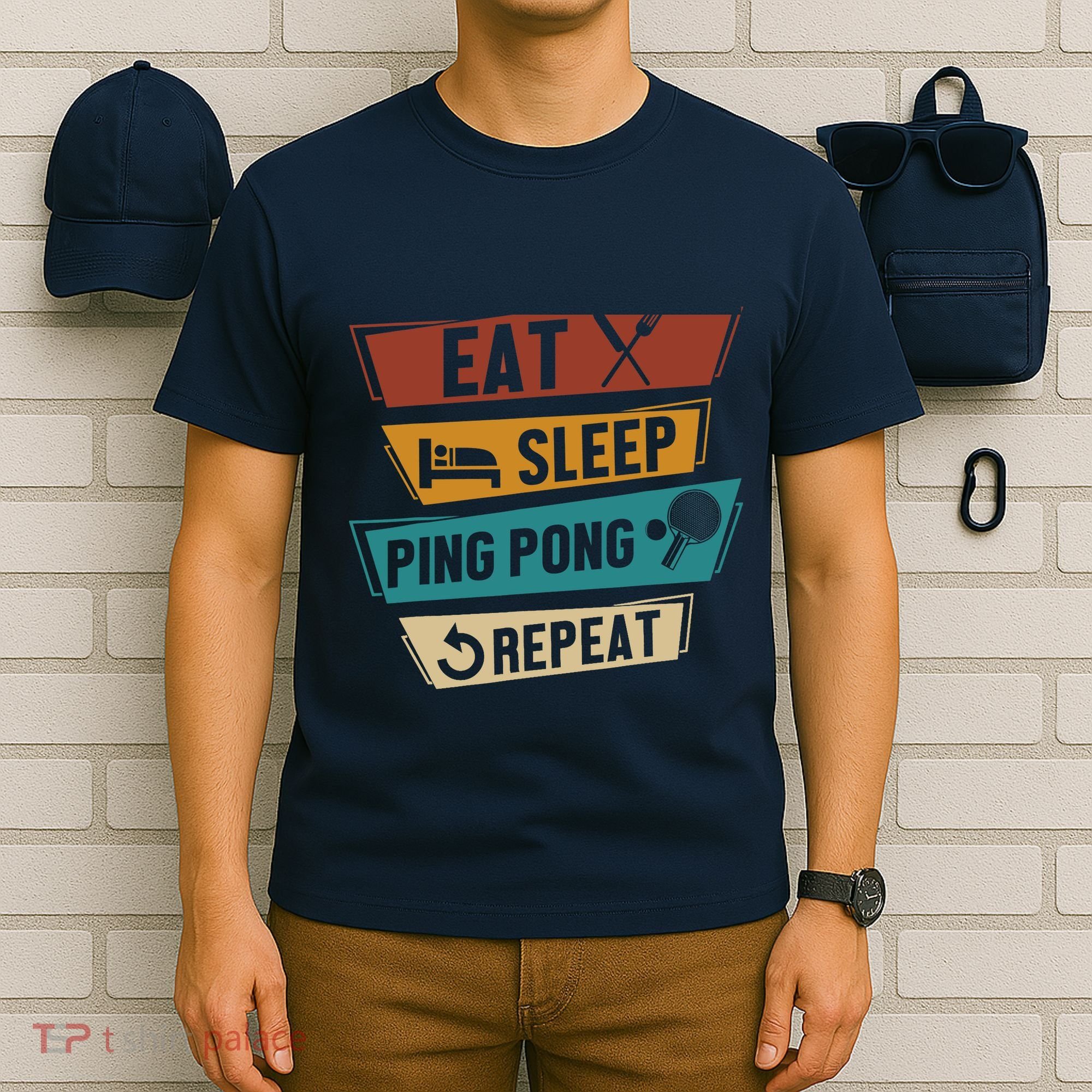 Table Tennis Lover Eat Sleep Ping Pong Repeat T-Shirt