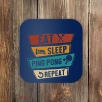 Table Tennis Lover Eat Sleep Ping Pong Repeat Coaster thumb 0