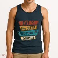 Table Tennis Lover Eat Sleep Ping Pong Repeat Tank Top thumb 3