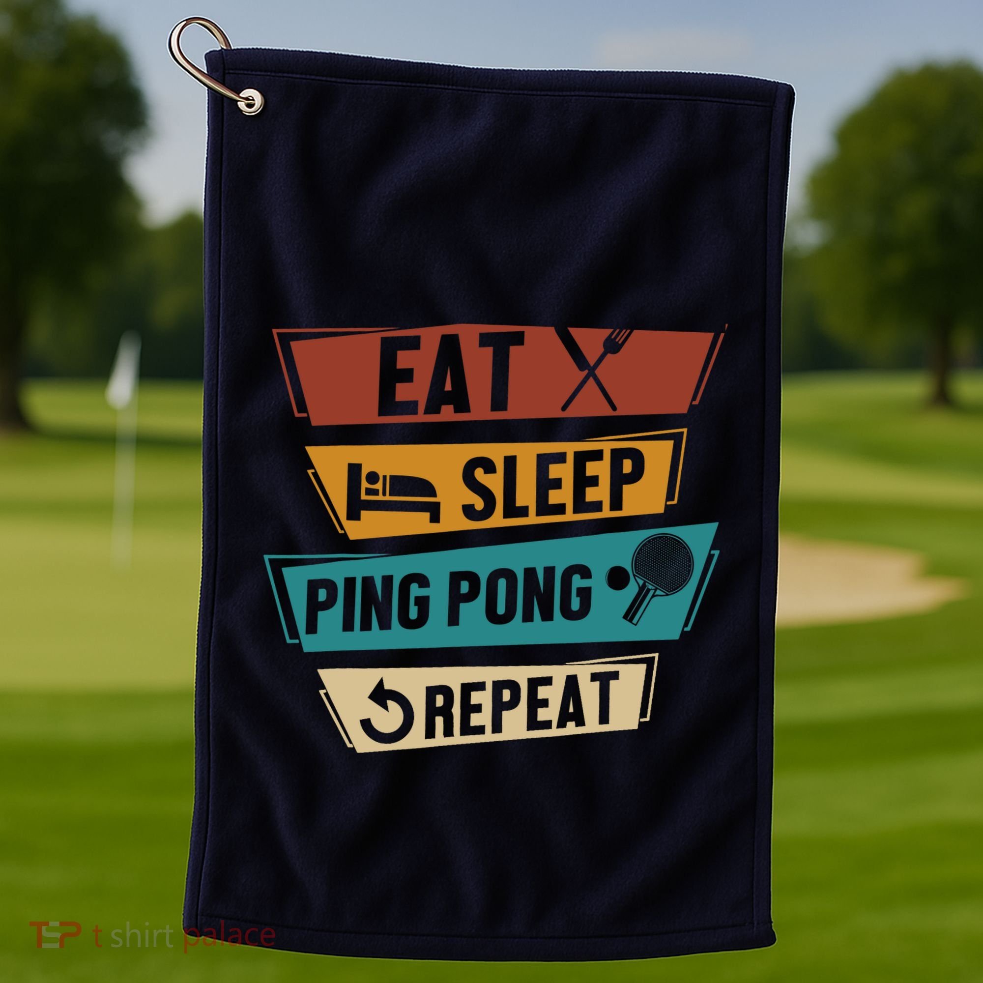 Table Tennis Lover Eat Sleep Ping Pong Repeat Golf Towel