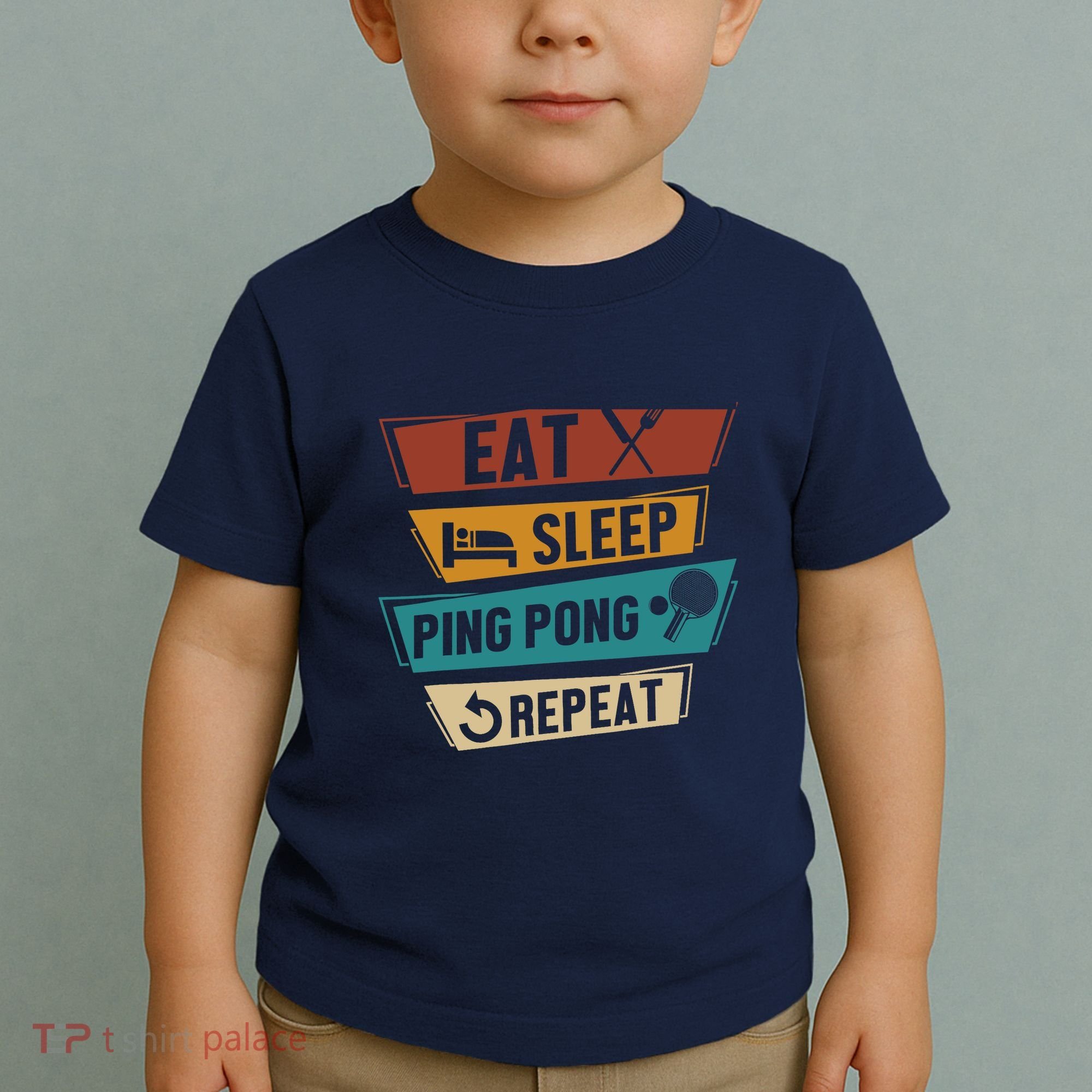 Table Tennis Lover Eat Sleep Ping Pong Repeat Toddler T-Shirt