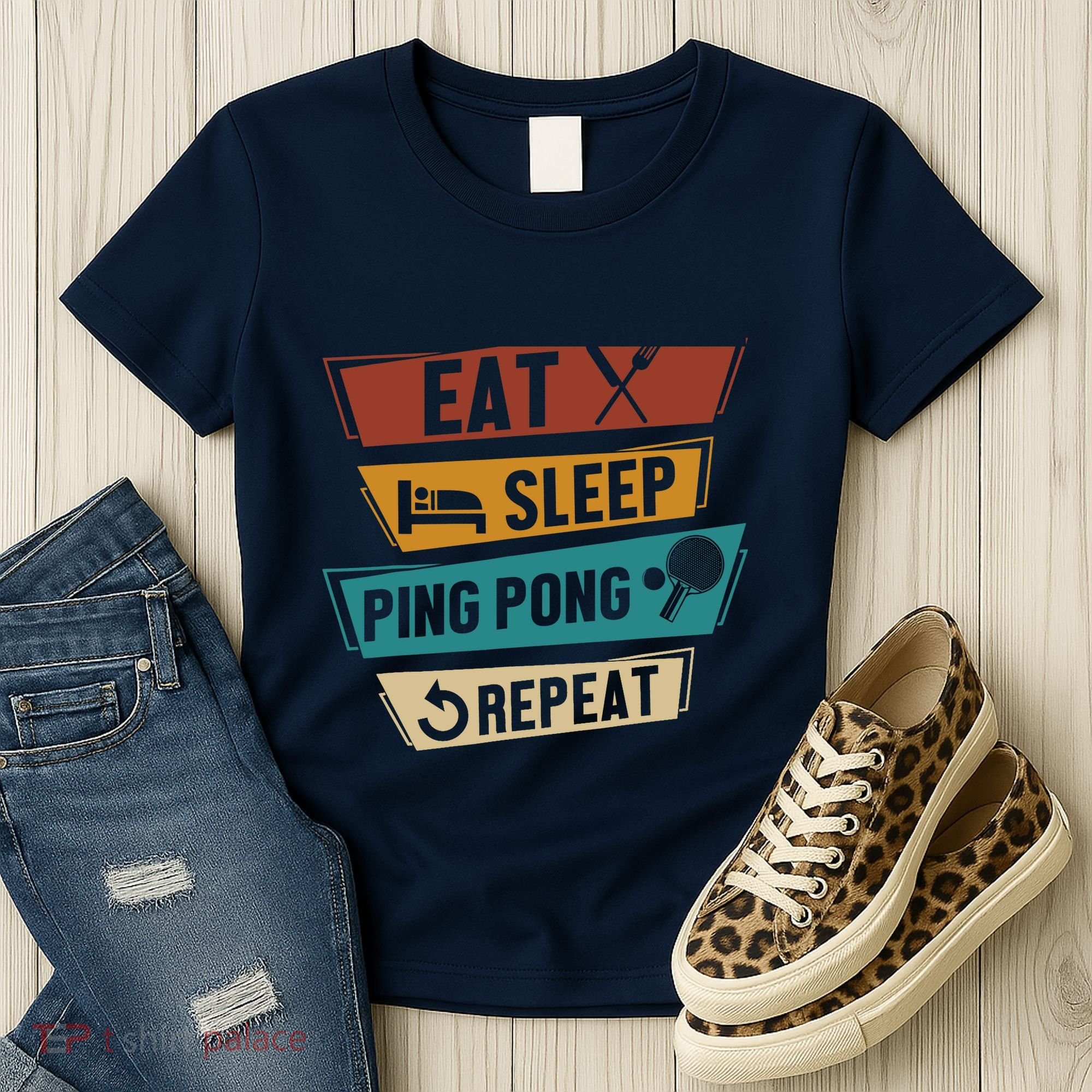 Table Tennis Lover Eat Sleep Ping Pong Repeat Women's T-Shirt