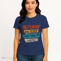 Table Tennis Lover Eat Sleep Ping Pong Repeat Women's T-Shirt thumb 4