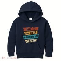 Table Tennis Lover Eat Sleep Ping Pong Repeat Kids Hoodie thumb 0
