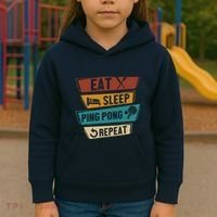 Table Tennis Lover Eat Sleep Ping Pong Repeat Kids Hoodie thumb 3