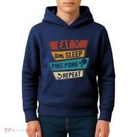 Table Tennis Lover Eat Sleep Ping Pong Repeat Kids Hoodie thumb 4