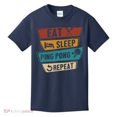 Table Tennis Lover Eat Sleep Ping Pong Repeat Kids T-Shirt