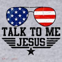 Talk To Me Jesus Glasses Usa Flag Women's Sweatshirt thumb 2