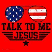 Talk To Me Jesus Glasses Usa Flag Santa Hat thumb 1