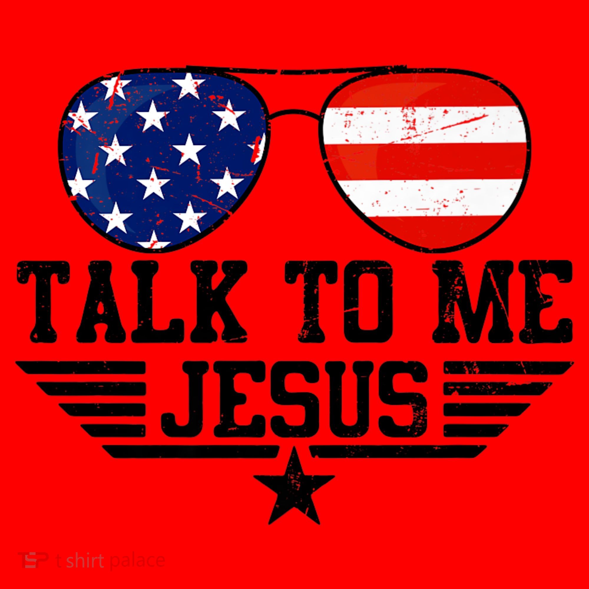 Talk To Me Jesus Glasses Usa Flag Santa Hat