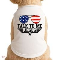 Talk To Me Jesus Glasses Usa Flag Doggie Tank thumb 0