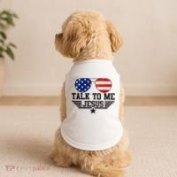 Talk To Me Jesus Glasses Usa Flag Doggie Tank thumb 2