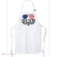 Talk To Me Jesus Glasses Usa Flag Apron thumb 0