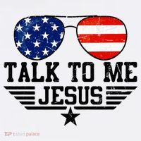 Talk To Me Jesus Glasses Usa Flag Women's Hoodie thumb 2