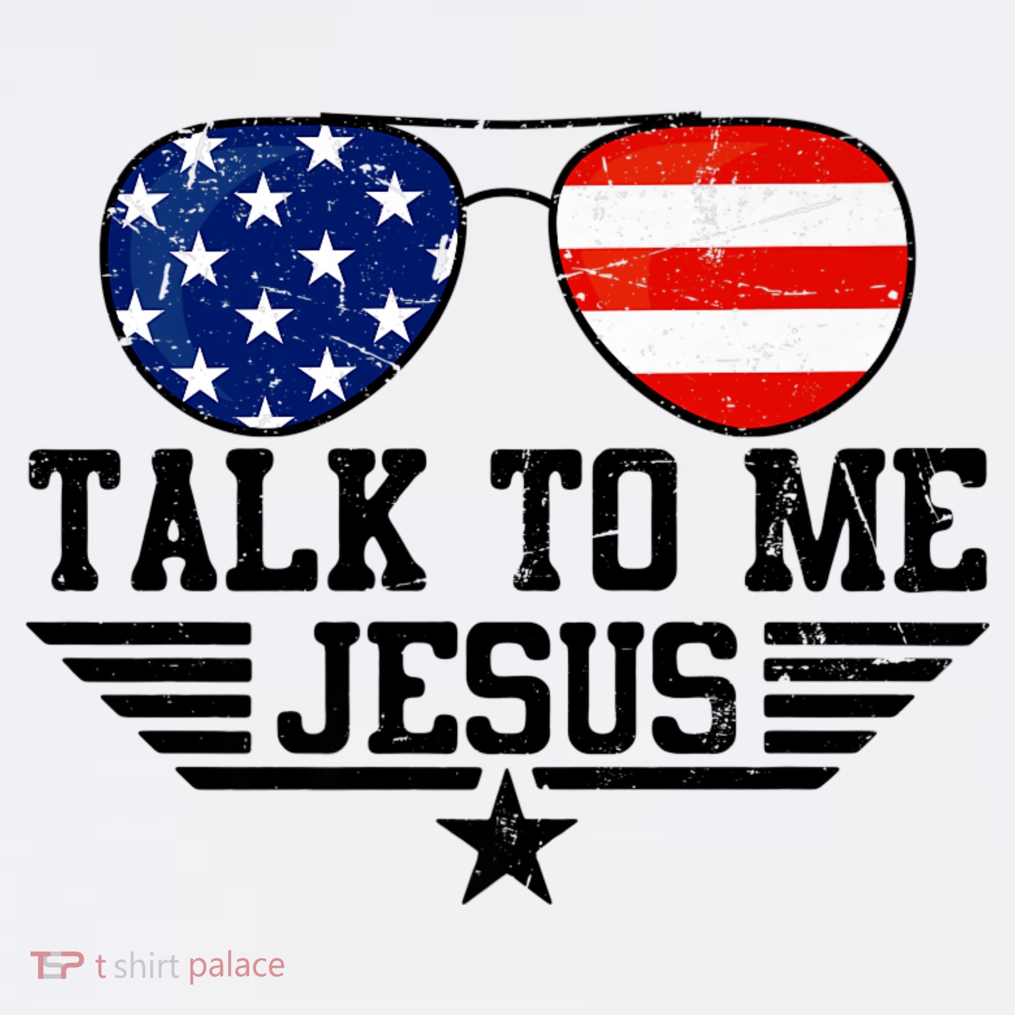 Talk To Me Jesus Glasses Usa Flag Women's Tank Top