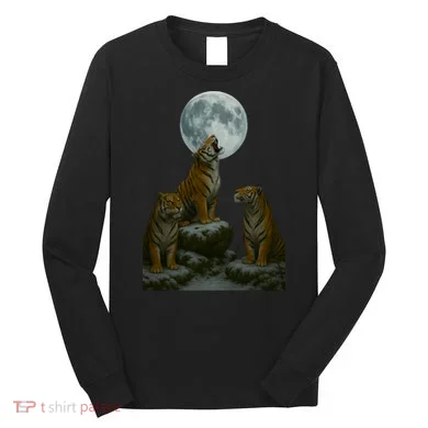 Three Tigers Moon Long Sleeve Shirt