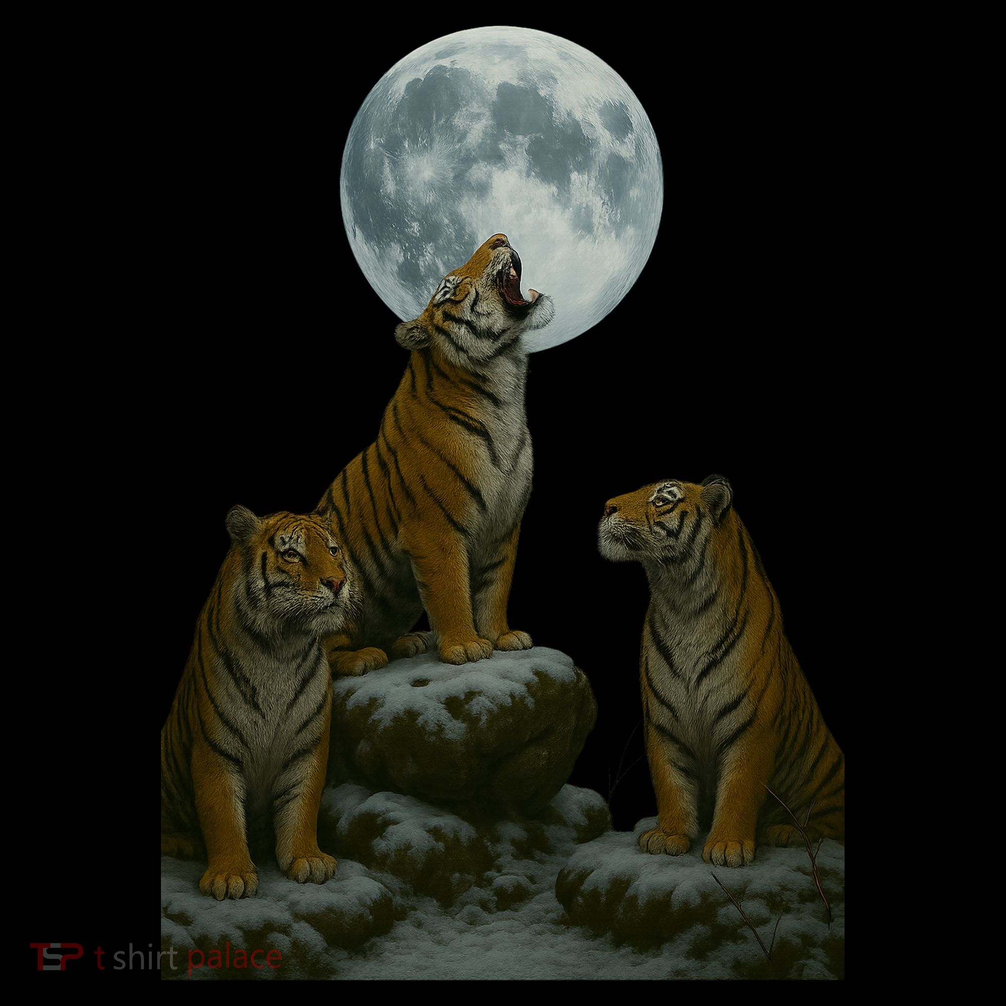Three Tigers Moon Pajama Set