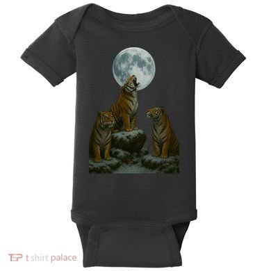 Three Tigers Moon Baby Bodysuit