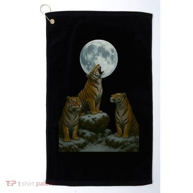 Three Tigers Moon Golf Towel