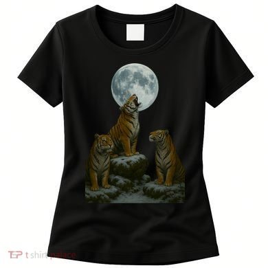 Three Tigers Moon Women's T-Shirt