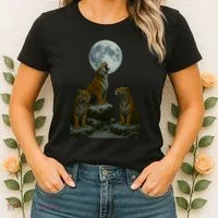 Three Tigers Moon Women's T-Shirt thumb 2