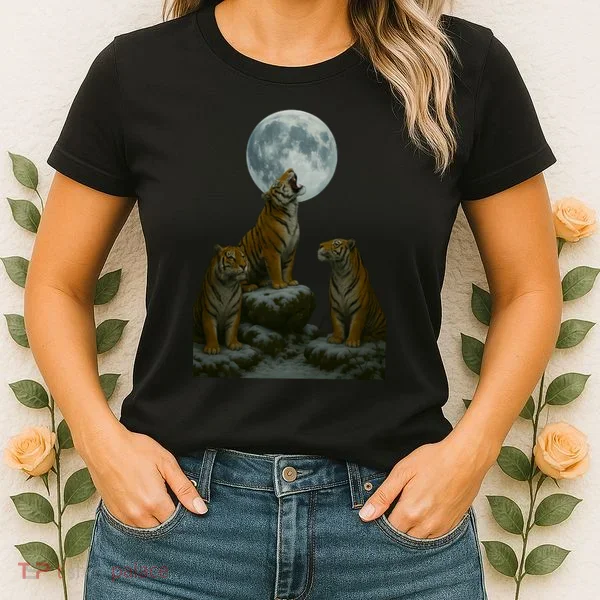 Three Tigers Moon Women's T-Shirt