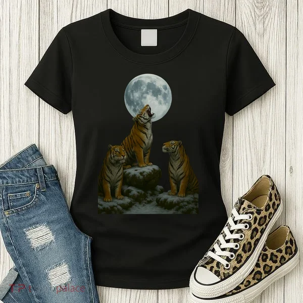 Three Tigers Moon Women's T-Shirt
