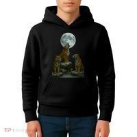 Three Tigers Moon Kids Hoodie thumb 4