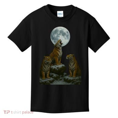 Three Tigers Moon Kids T-Shirt