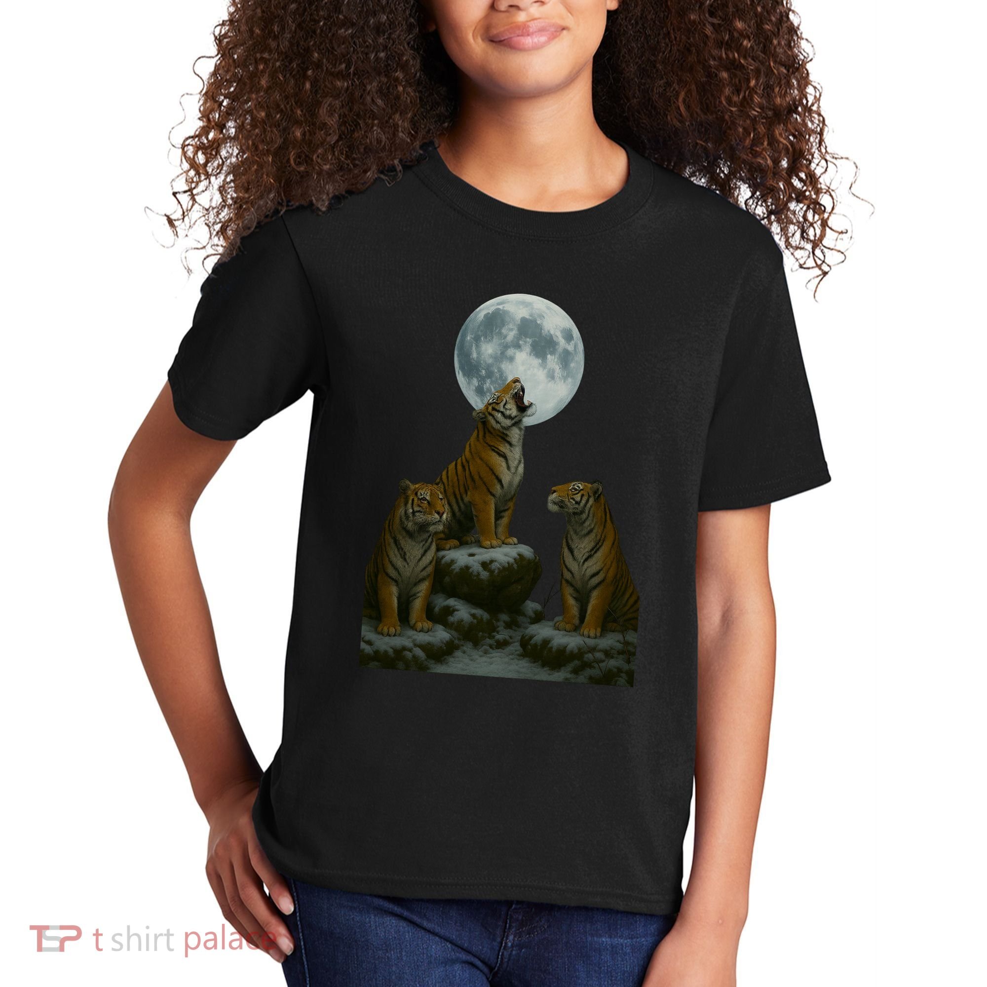 Three Tigers Moon Kids T-Shirt