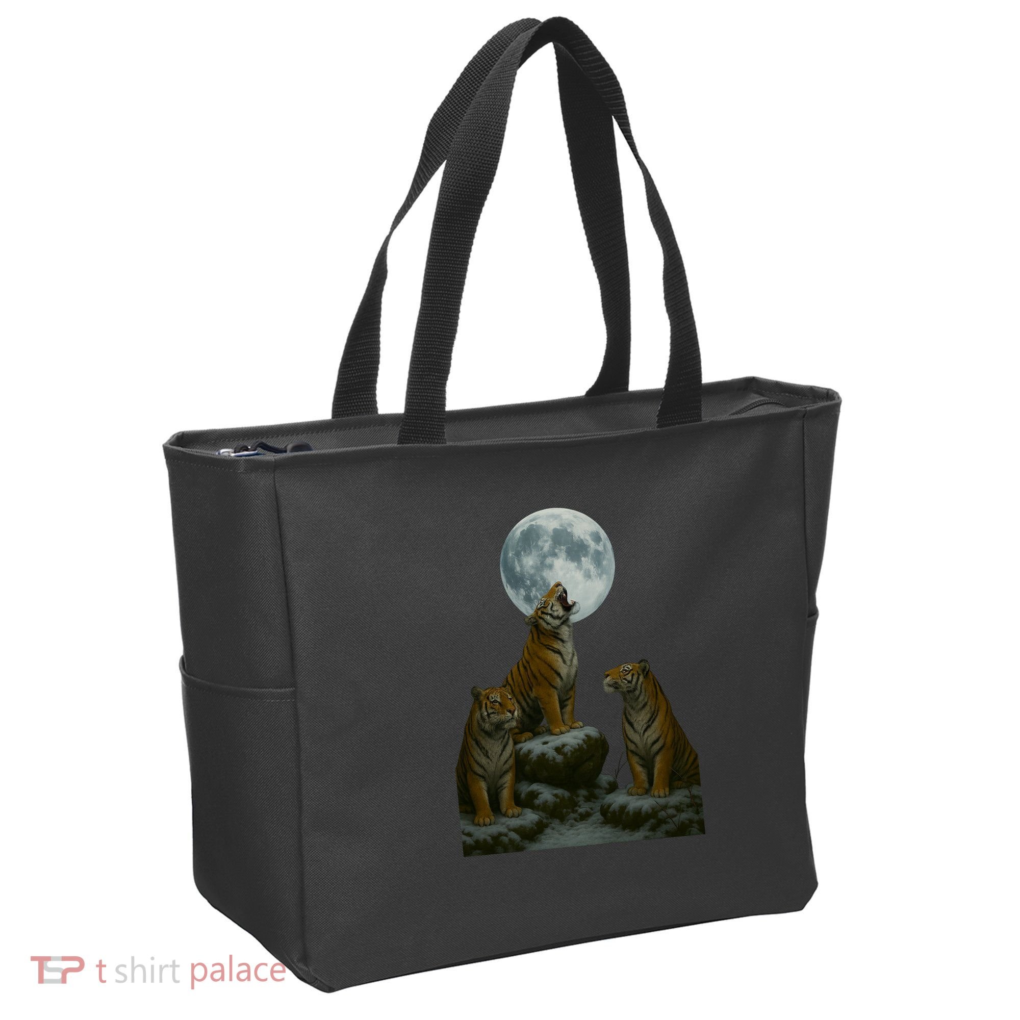Three Tigers Moon Tote Bag