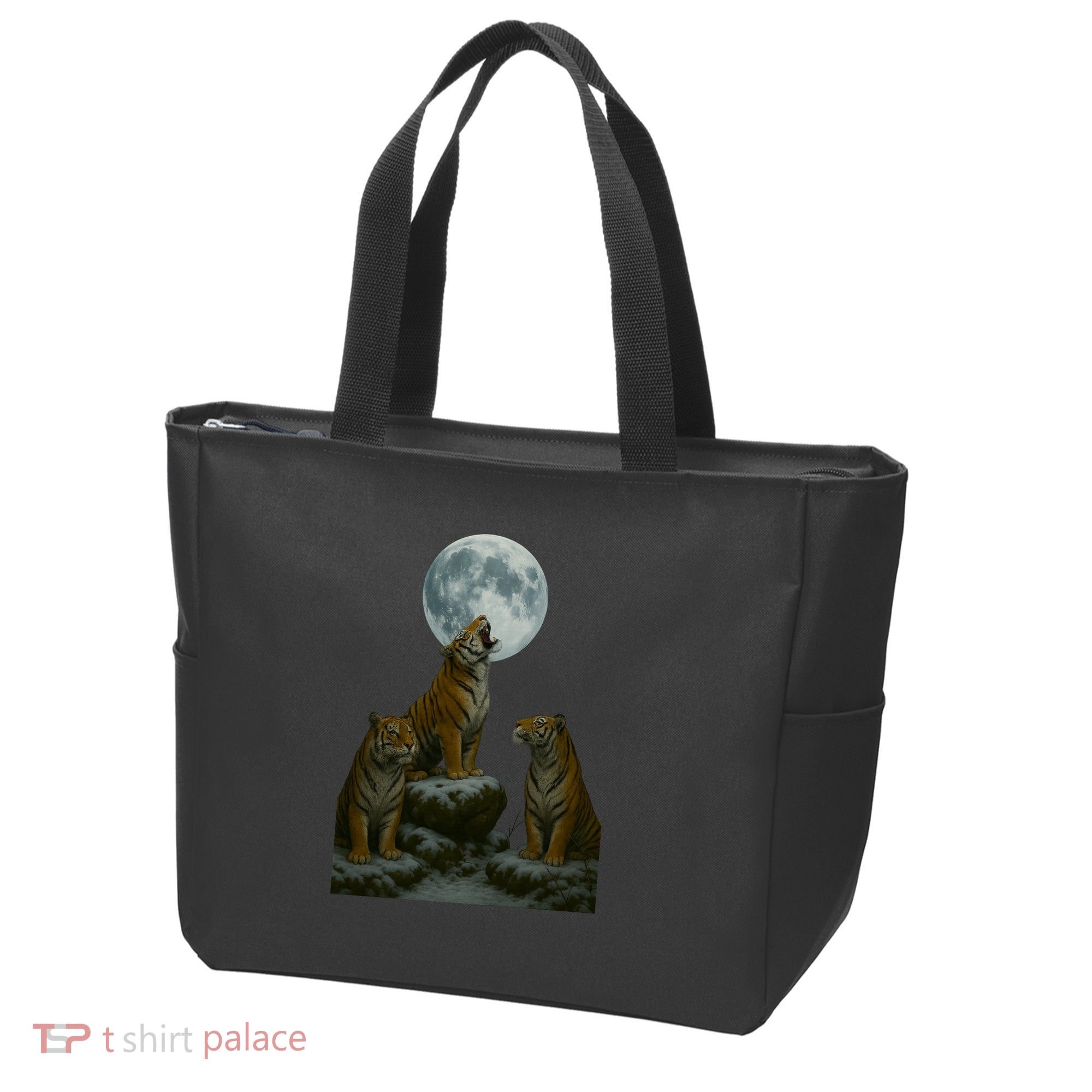 Three Tigers Moon Tote Bag